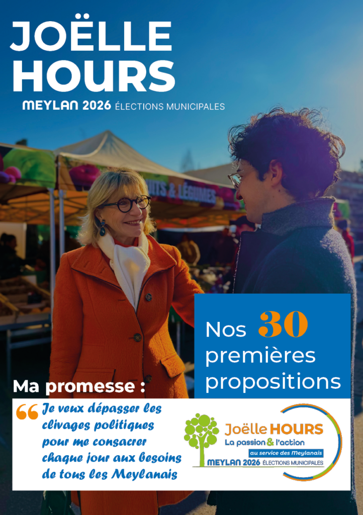 Joëlle Hours - candidate aux élections municipales à Meylan - 30 premières propositions